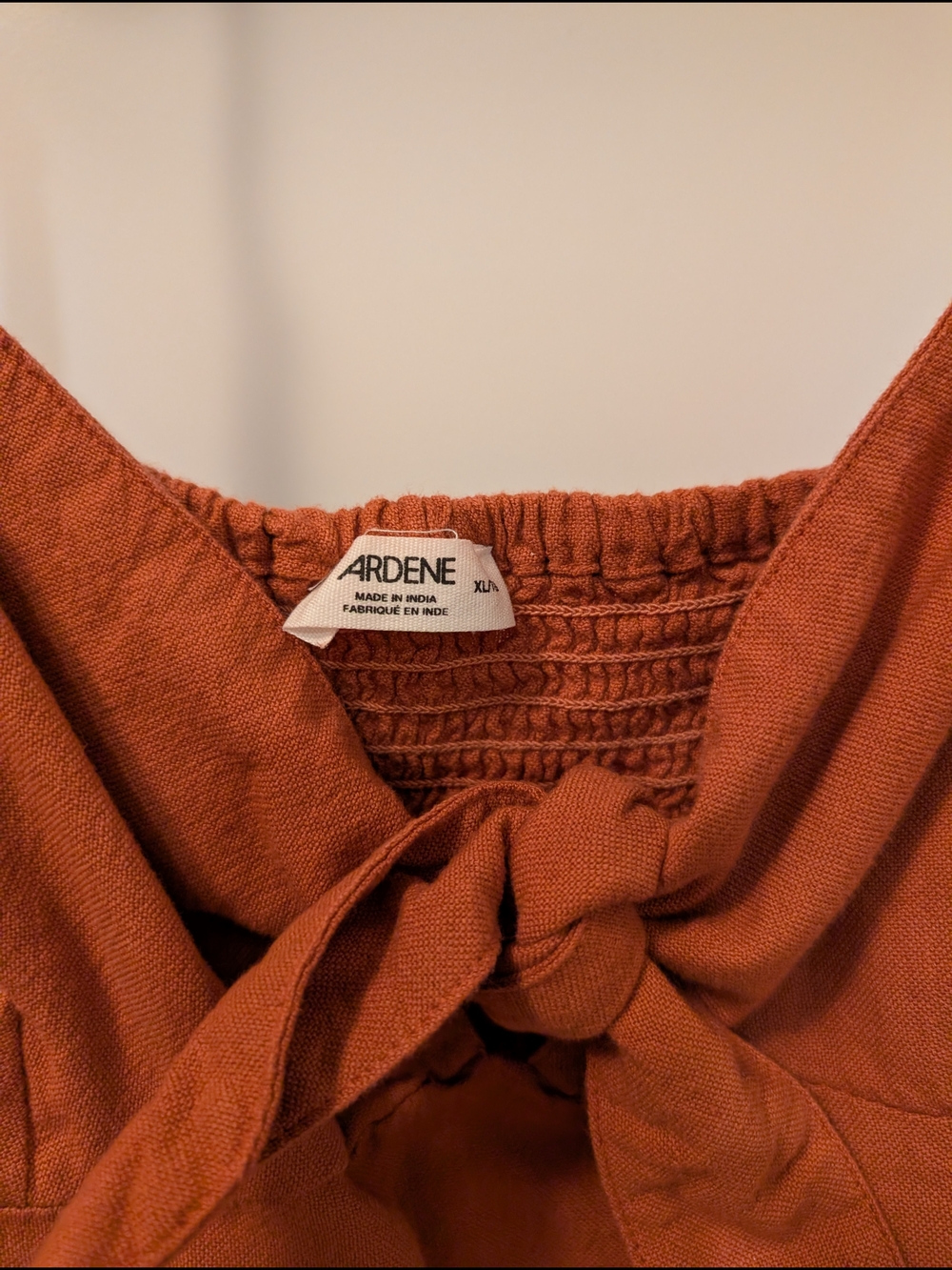 Ardene Rust Tie-Front Button Mini Dress - Picture 3 of 3